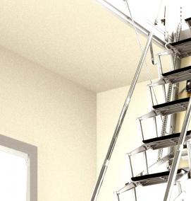 Металлическая лестница на чердак - вариант 3