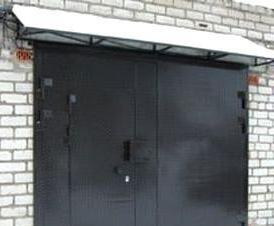 Металлические  для гаража распашные - вариант 3