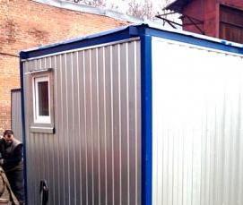 Металлический вагончик бытовка - вариант 1