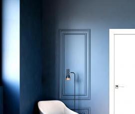 Межкомнатная дверь голубого цвета - тип 4