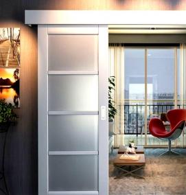 Межкомнатные алюминиевые двери со стеклом - тип 1