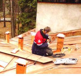 Молниезащита фальцевой кровли - модель 2