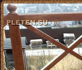 Монтаж деревянных перил - тип 3