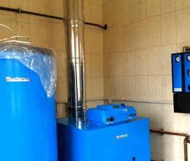 Монтаж дизельного котла отопления - тип 4