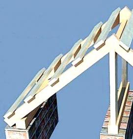 Монтаж двухскатной крыши - вариант 1