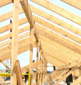 Монтаж двухскатной крыши - вариант 3