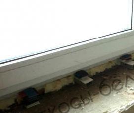 Монтаж каменного подоконника - тип 1