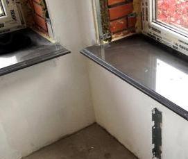 Монтаж каменного подоконника - тип 3