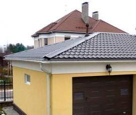 Монтаж крыши гаража - тип 4