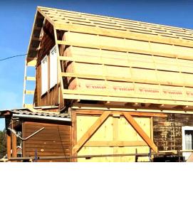 Монтаж крыши из профнастила - модель 1