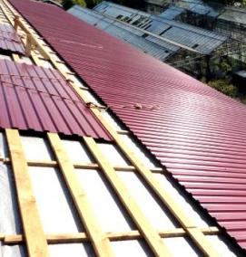 Монтаж крыши из профнастила - модель 3