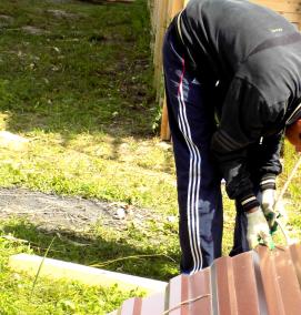 Монтаж крыши из профнастила - модель 2