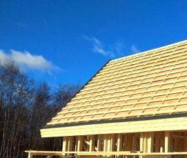 Монтаж крыши каркасного дома - модель 2