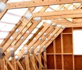 Монтаж мансарды двухскатной крыши - тип 4