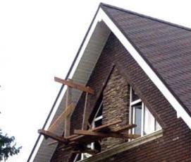 Монтаж мансарды двухскатной крыши - тип 3