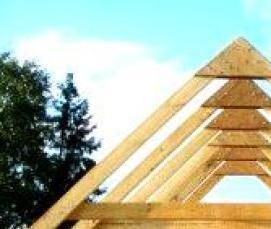 Монтаж мансарды двухскатной крыши - тип 2