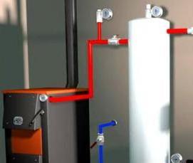 Монтаж расширительного бака системы отопления - вариант 1