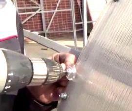 Монтаж сотового поликарбоната на металлический каркас - тип 3