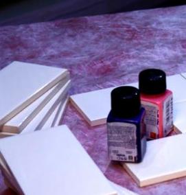 Нанесение рисунка на керамическую плитку - модель 2