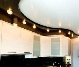 Натяжной потолок белый с черным рисунком - вариант 1