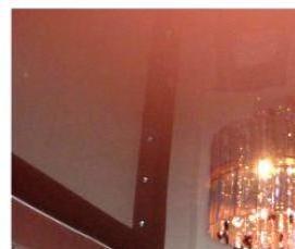 Натяжной потолок белый с коричневым - тип 3