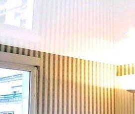 Натяжной потолок черный с белым глянец - модель 4