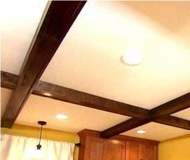 Натяжной потолок по деревянным балкам - тип 2