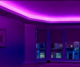 Натяжной потолок с диодными светильниками - модель 2