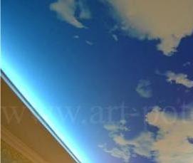 Натяжные потолки с фотопечатью с подсветкой - вариант 3