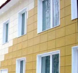 Облицовка фасада керамогранитом - модель 1