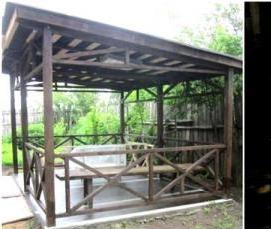 Односкатные беседки для дачи - вариант 4