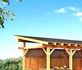 Односкатные деревянные беседки - вариант 4