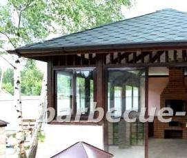 Остекленные деревянные беседки - вариант 3