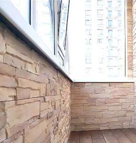 Отделка балкона под кирпич - вариант 3