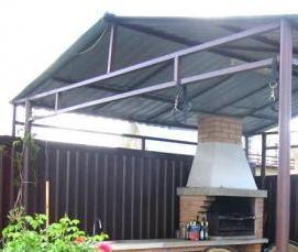 Открытая беседка для дачи с мангалом - тип 1