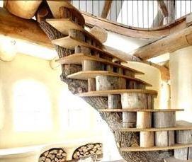 Открытые деревянные лестницы - модель 4