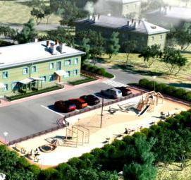 Озеленение территории многоквартирного дома - модель 4