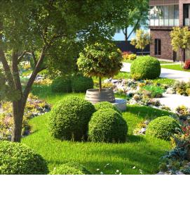 Озеленение жилого дома - модель 2