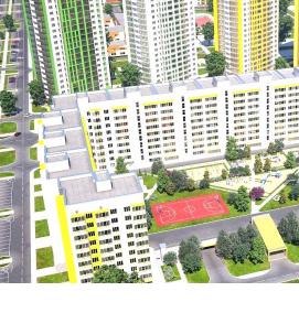 Озеленение жилого комплекса - вариант 3