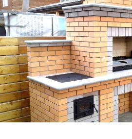 Печь-барбекю из кирпича - тип 4