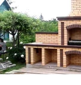 Печь-барбекю из кирпича - тип 3