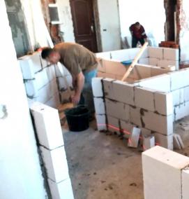 Перегородки межкомнатные из пеноблоков - вариант 2