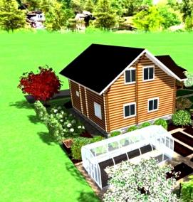 Планировка дачного участка с баней - вариант 3