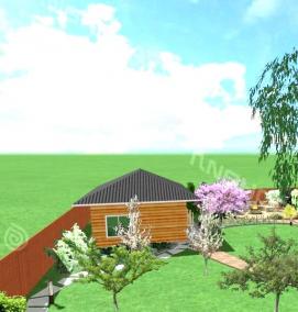 Планировка квадратного дачного участка - вариант 3