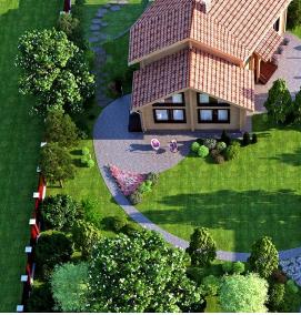 Планировка квадратного участка 8 соток - тип 3