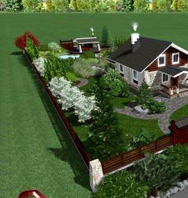 Планировка участка 8 соток с домом - тип 1