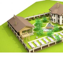 Планировка участка с баней - вариант 4