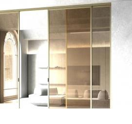 Пластиковые межкомнатные перегородки раздвижные - модель 3