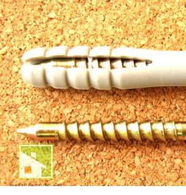 Пластмассовый дюбель для крепления - модель 1