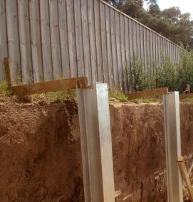 Подпорная стенка на сваях - тип 4